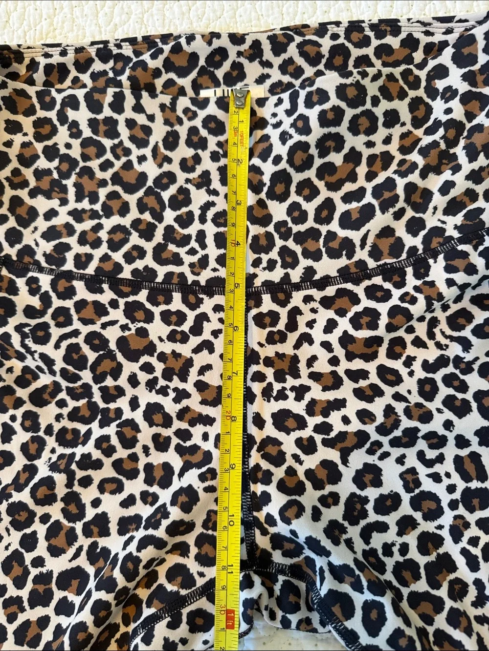 Women’s Leopard Print Athletic Leggings - Taupe and Black